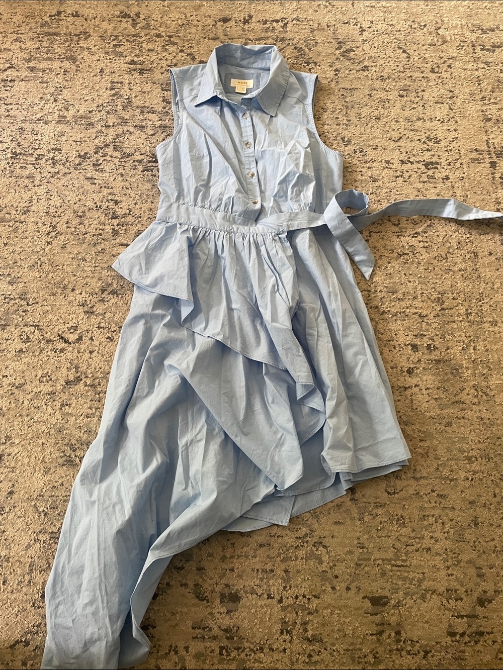Maeve Asymmetrical Sleeveless Shirt Dress Blue NWT - Picture 4 of 6